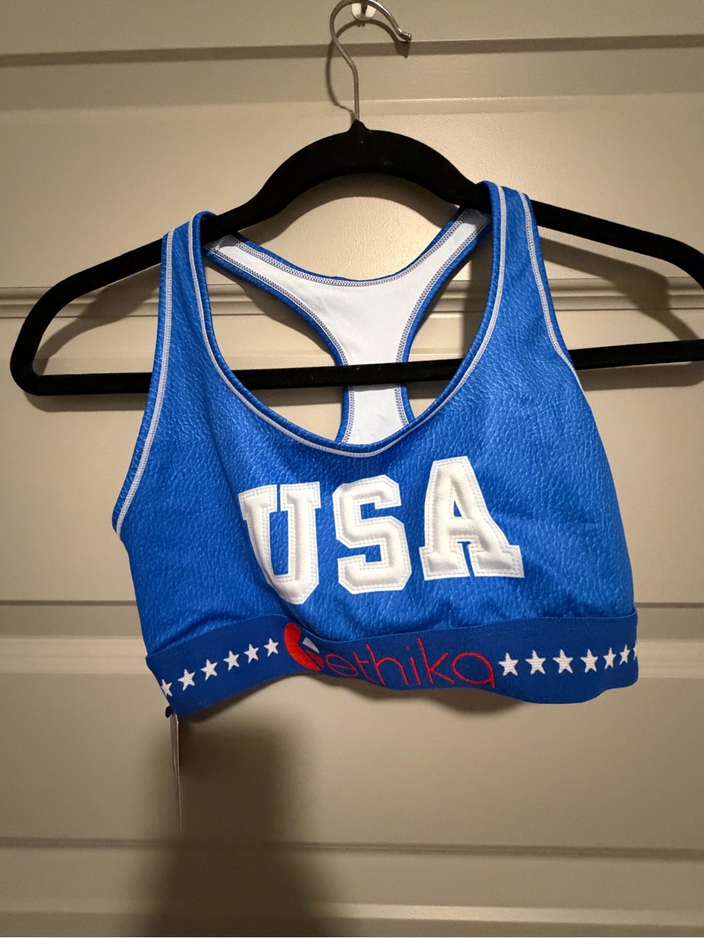 Ethika USA Blue Racerback Sports Bra